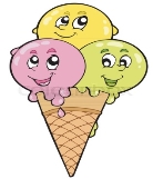 Cute cartoon ice cream | Stock vector | Colourbox
